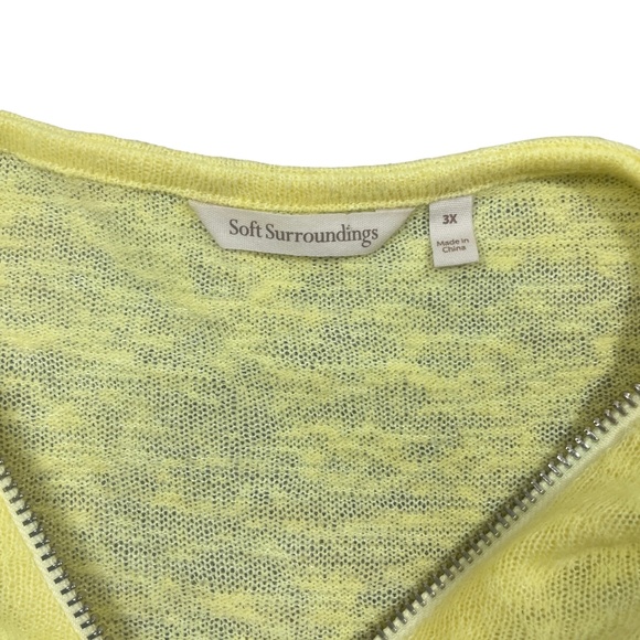 Soft‎ Surroundings 3X Yellow 3/4 Sleeve 1/2 Working Zipper - Picture 4 of 6